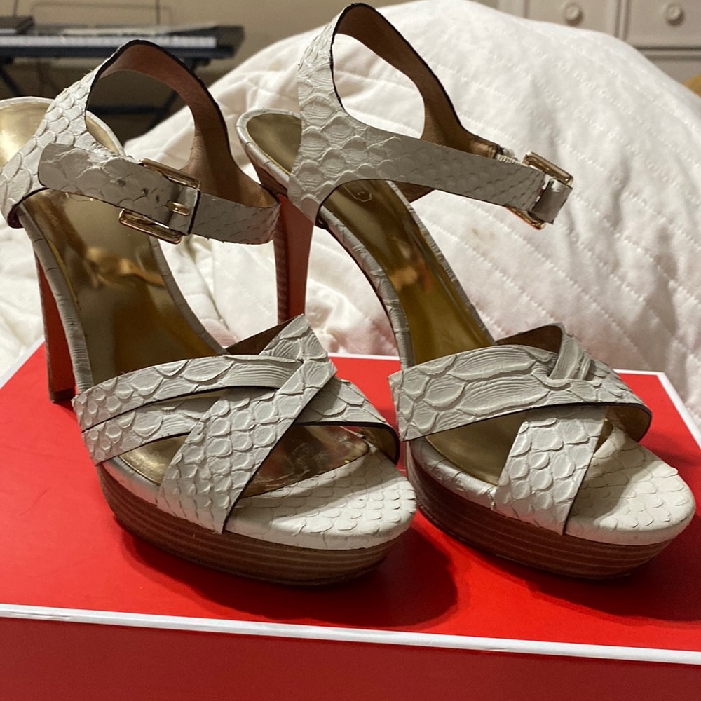 White COACH heels